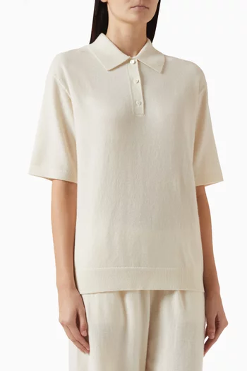 تي شيرت بولو نسيج صوف وكشمير