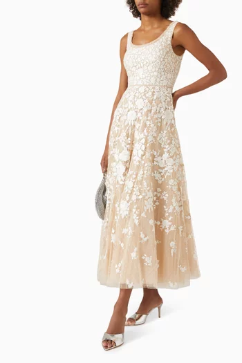 Rosa Embroidered Gown in Tulle