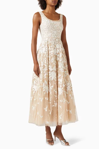 Rosa Embroidered Gown in Tulle