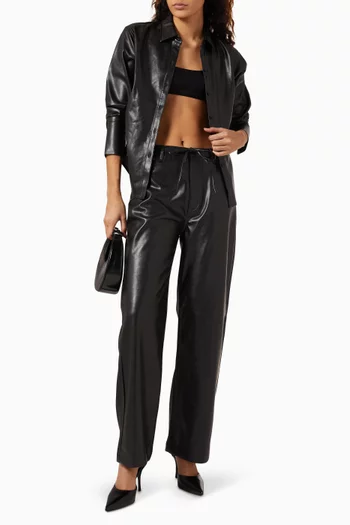 Leah Shirt in Faux Leather