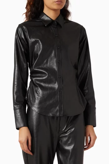 Leah Shirt in Faux Leather