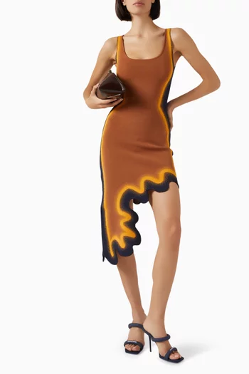 Aster Reversible Wavy Midi Dress