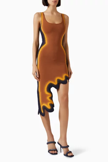 Aster Reversible Wavy Midi Dress