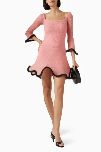 Kalei Wavy Mini Dress in Knit