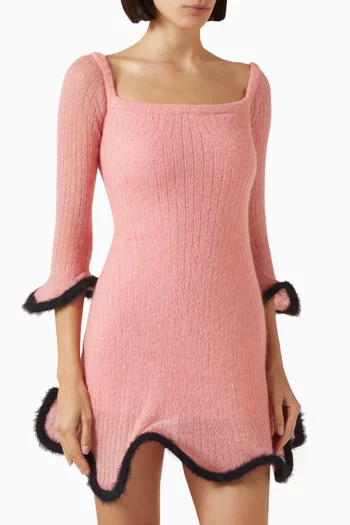 Kalei Wavy Mini Dress in Knit