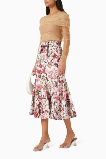 Sombrita Floral-print Flared Skirt