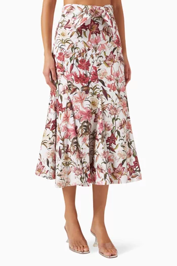 Sombrita Floral-print Flared Skirt