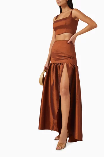 Toledo Maxi Skirt in Satin