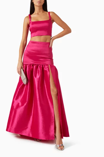Toledo Maxi Skirt in Satin