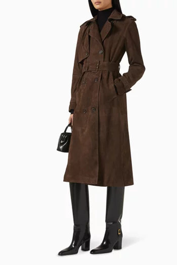 Benedict Trench Coat in Suede