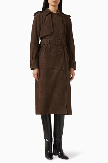 Benedict Trench Coat in Suede