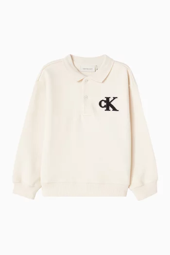 Polo Sweatshirt in Pique