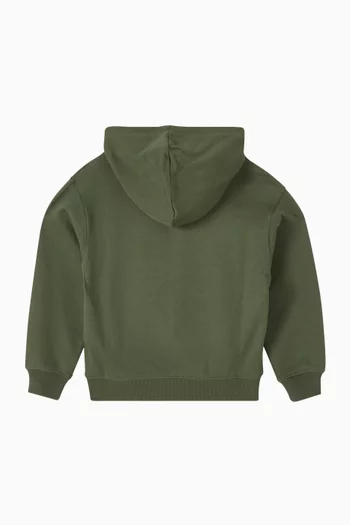 Colour-block Logo Hoodie in Cotton-terry