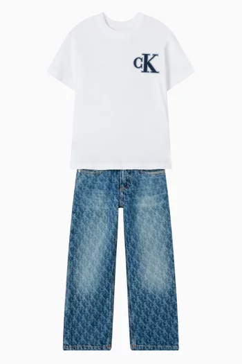 تي شيرت بطبعة قطن