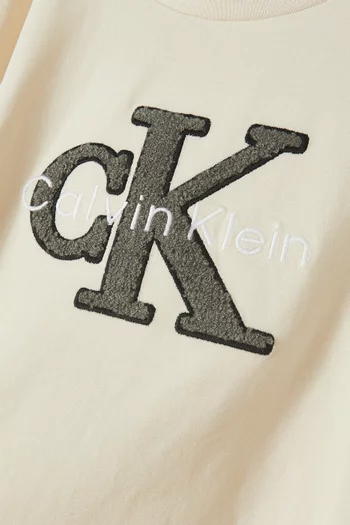 Toweling Logo T-shirt in Stretch Cotton