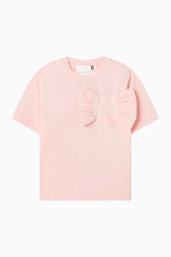 Bow-appliqué T-shirt in Cotton Jersey
