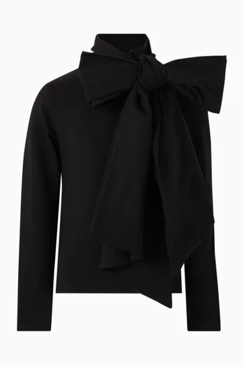 Bow-appliqué Shirt in Cotton Jersey