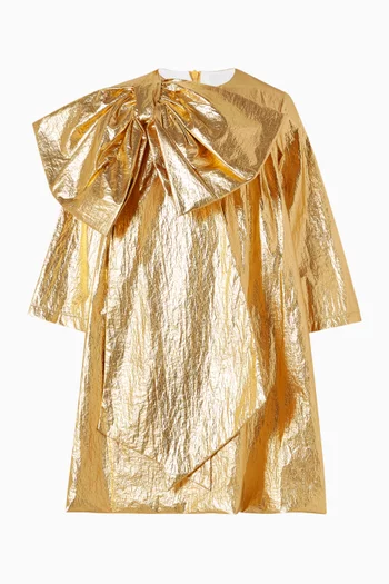 فستان بقصة واسعة وعقدة بارزة