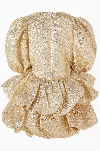 Layered Crinkle Metallic Dress