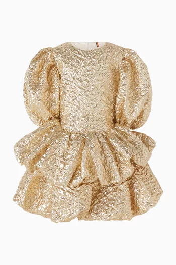 Layered Crinkle Metallic Dress