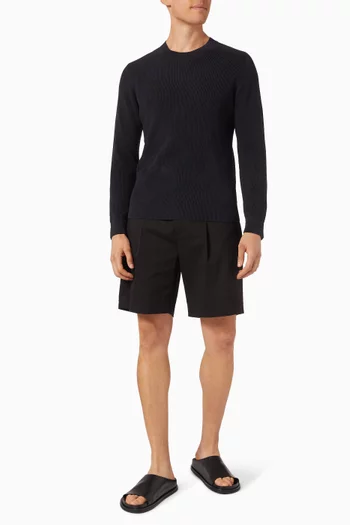 Crew Neck Sweater in Cotton Knit