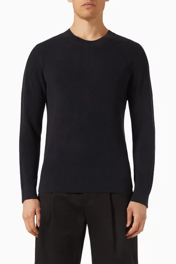 Crew Neck Sweater in Cotton Knit