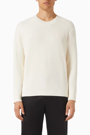 Crew Neck Sweater in Cotton Knit