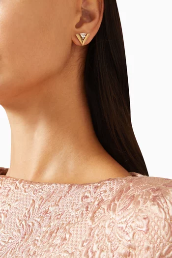 Je Les V Crystal Earrings in Gold-tone Metal
