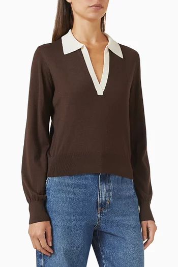 The Two-tone Polo Shirt in Cashmere-blend