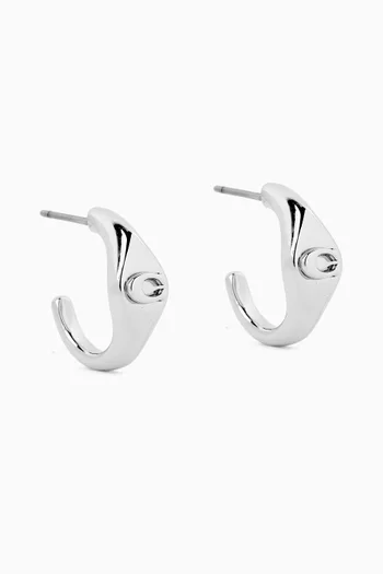 أقراط هاجي بشعار الماركة حرف C نحاس مطلي