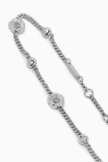 أقراط هاجي بتصميم زهرة الشاي نحاس بلون فضي