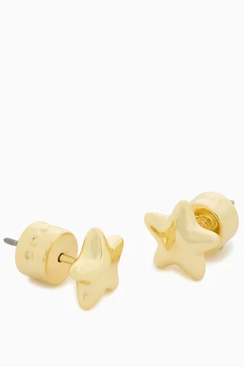 Star Stud Earrings in Gold-tone Brass