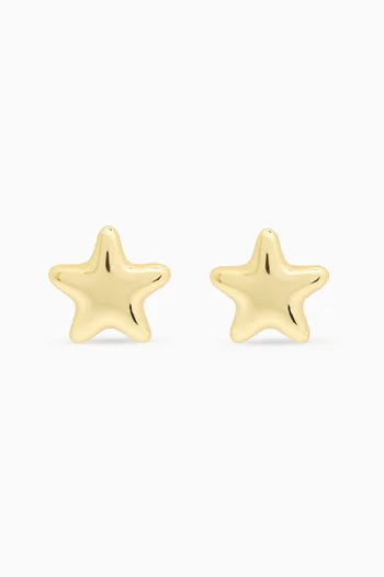 Star Stud Earrings in Gold-tone Brass