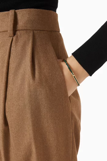 Enamel Hinged Bangle in Plated Brass