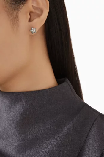 Pavé Star Stud Earrings in Plated Brass