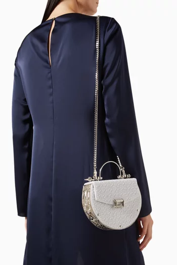 Crystal Oak Bag in Satin & Brass