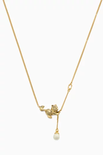 قلادة بدلاية على شكل قطة نحاس مطلي