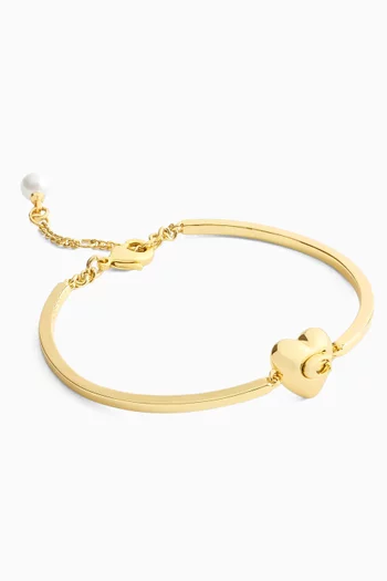 سوار سميك بتصميم قلب وشعار الماركة حرف C نحاس