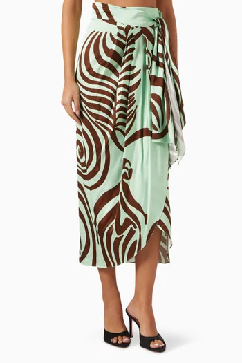 Amaia Sarong-style Midi Skirt