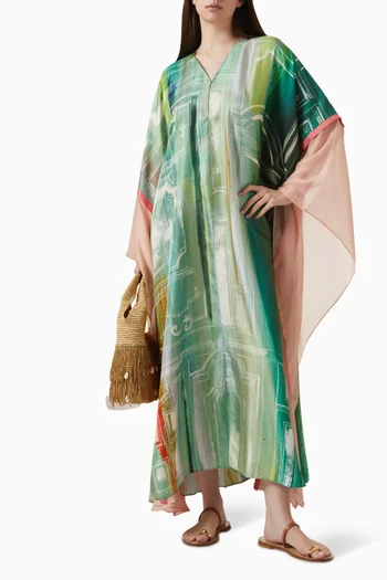 Alba Printed Kaftan in Silk