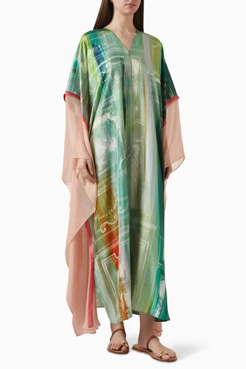 Alba Printed Kaftan in Silk
