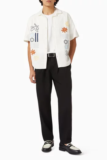 Raleigh Pleated Pants in Cotton Twill