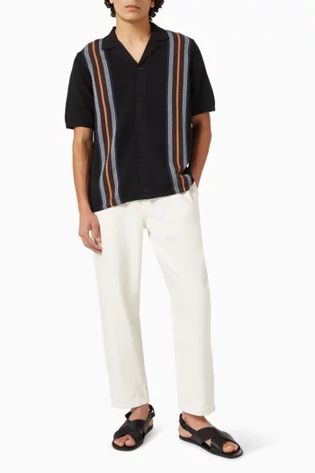 قميص آيفي مخطط نسيج قطني