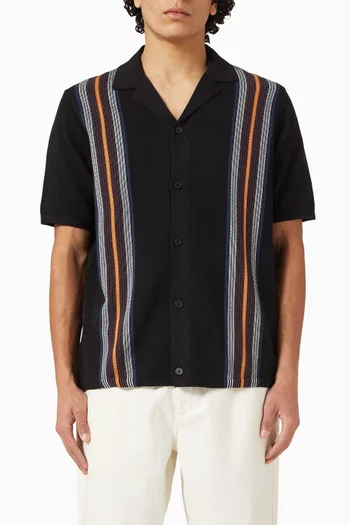 قميص آيفي مخطط نسيج قطني