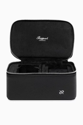 Watch & Jewellery Zip Case in Grained Leather