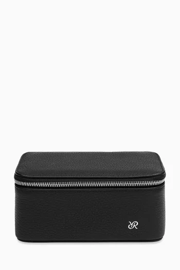 Watch & Jewellery Zip Case in Grained Leather