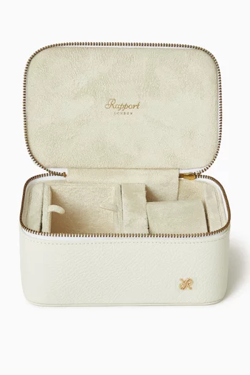 Watch & Jewellery Zip Case in Grained Leather