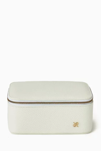 Watch & Jewellery Zip Case in Grained Leather