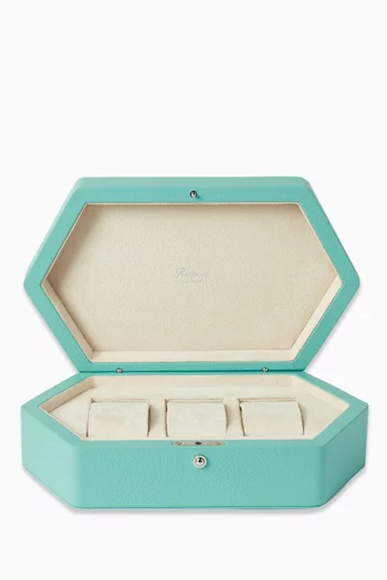 Portobello Three Watch Box in Grained Leather