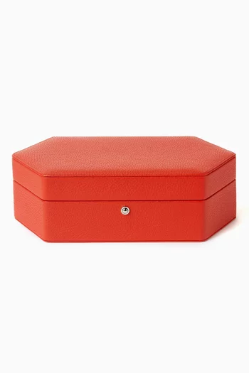 Portobello Three Watch Box in Grained Leather